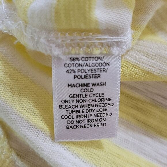 Loft Ann Taylor Yellow Stripe Cap Sleeve  Pullover Top - Picture 10 of 15